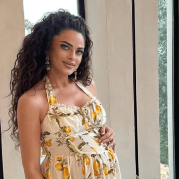 Gëzimja edhe pse është në fund të pritjes për fëmijën e tretë, ka kohë edhe për të bërë foto për ditëlindje